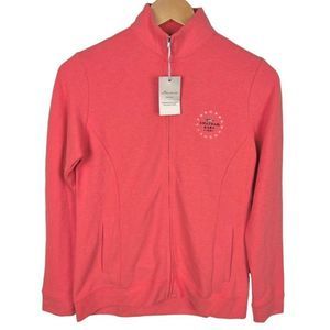 NWT Peter Millar Chatham Bars Inn womens Sweater Full Zip Up Nantucket Red sz XS